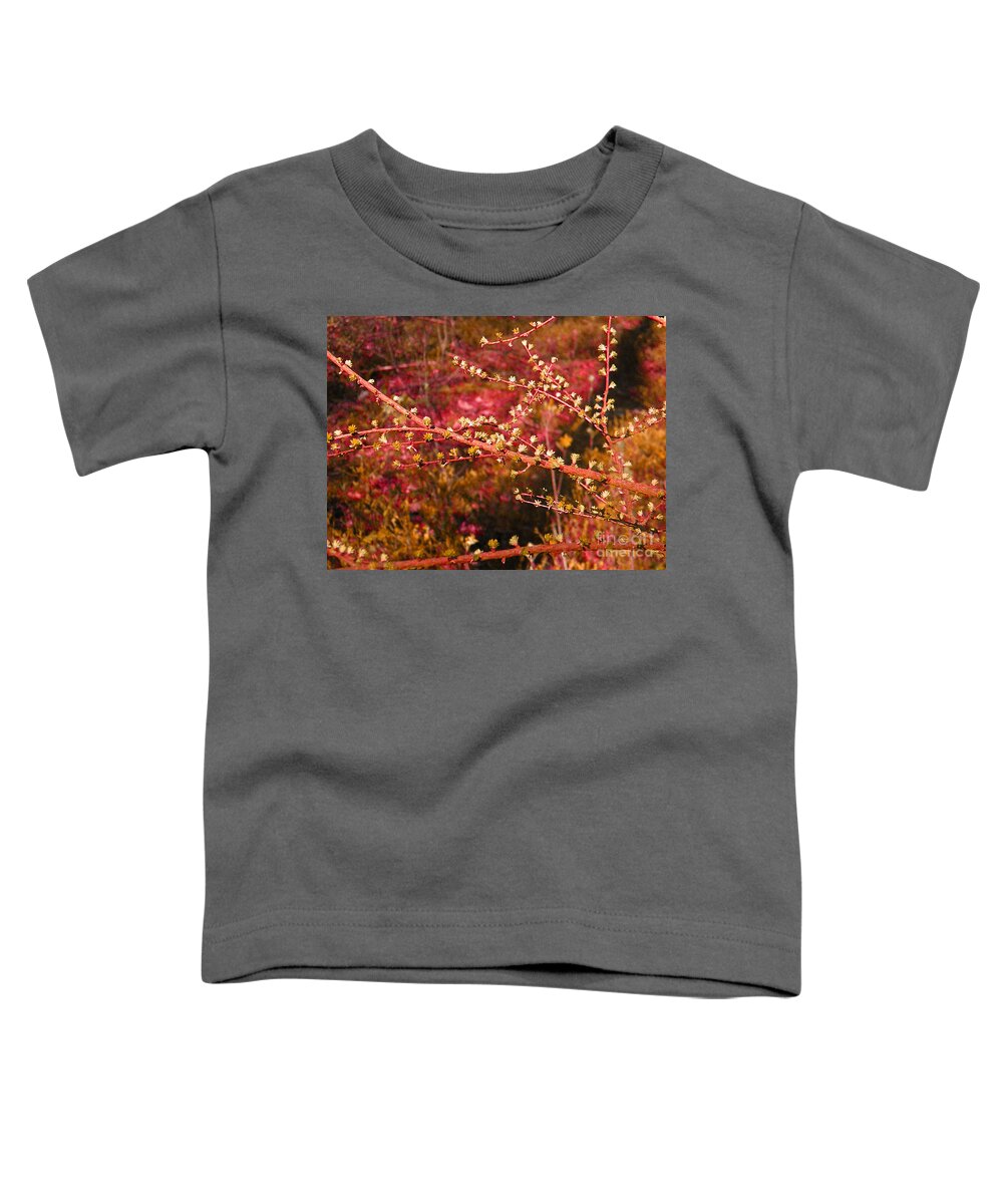 Tree Toddler T-Shirt featuring the photograph forest - Red branch by Go Van Kampen
