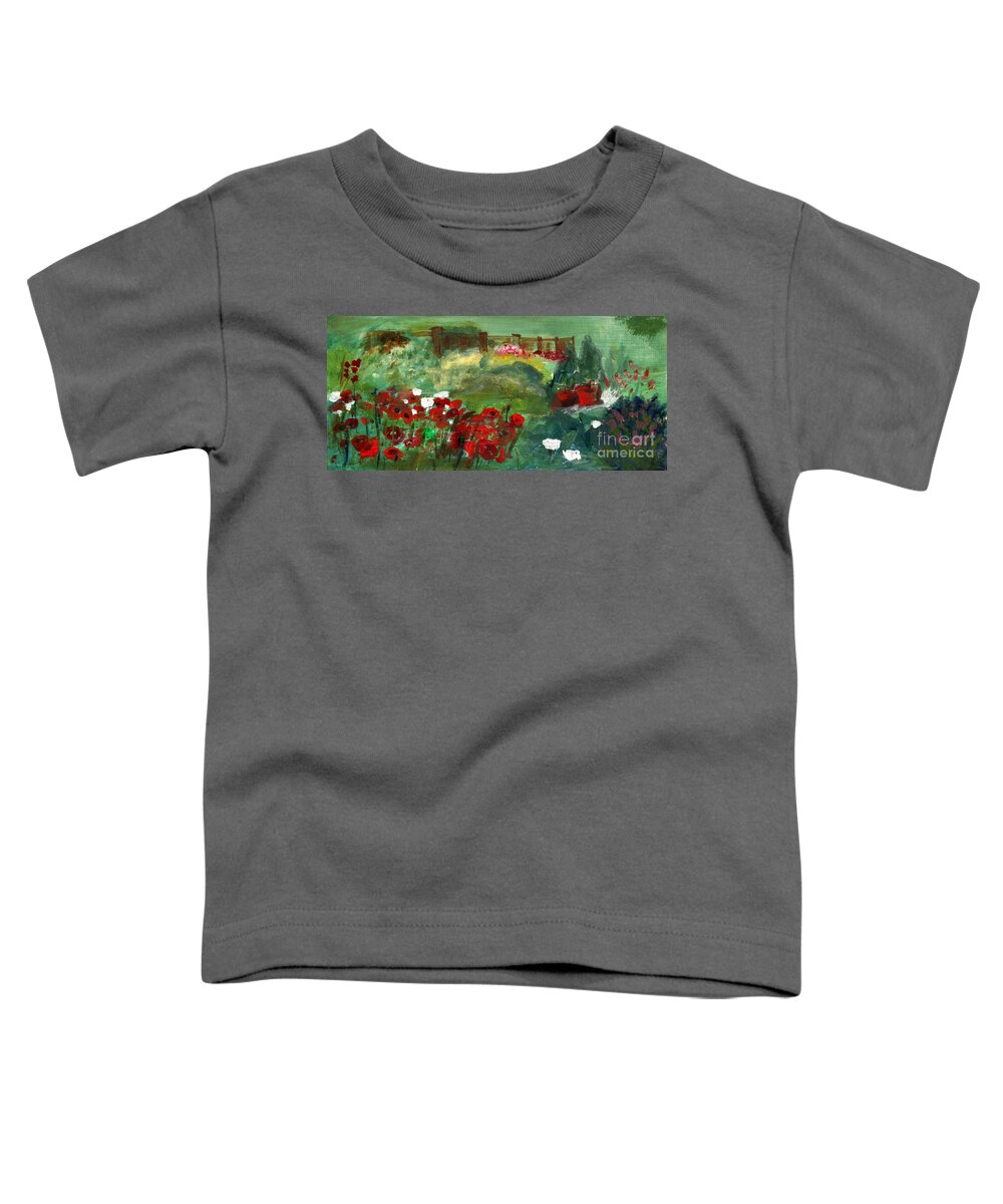 Paintings Toddler T-Shirt featuring the painting Garden View by Julie Lueders 