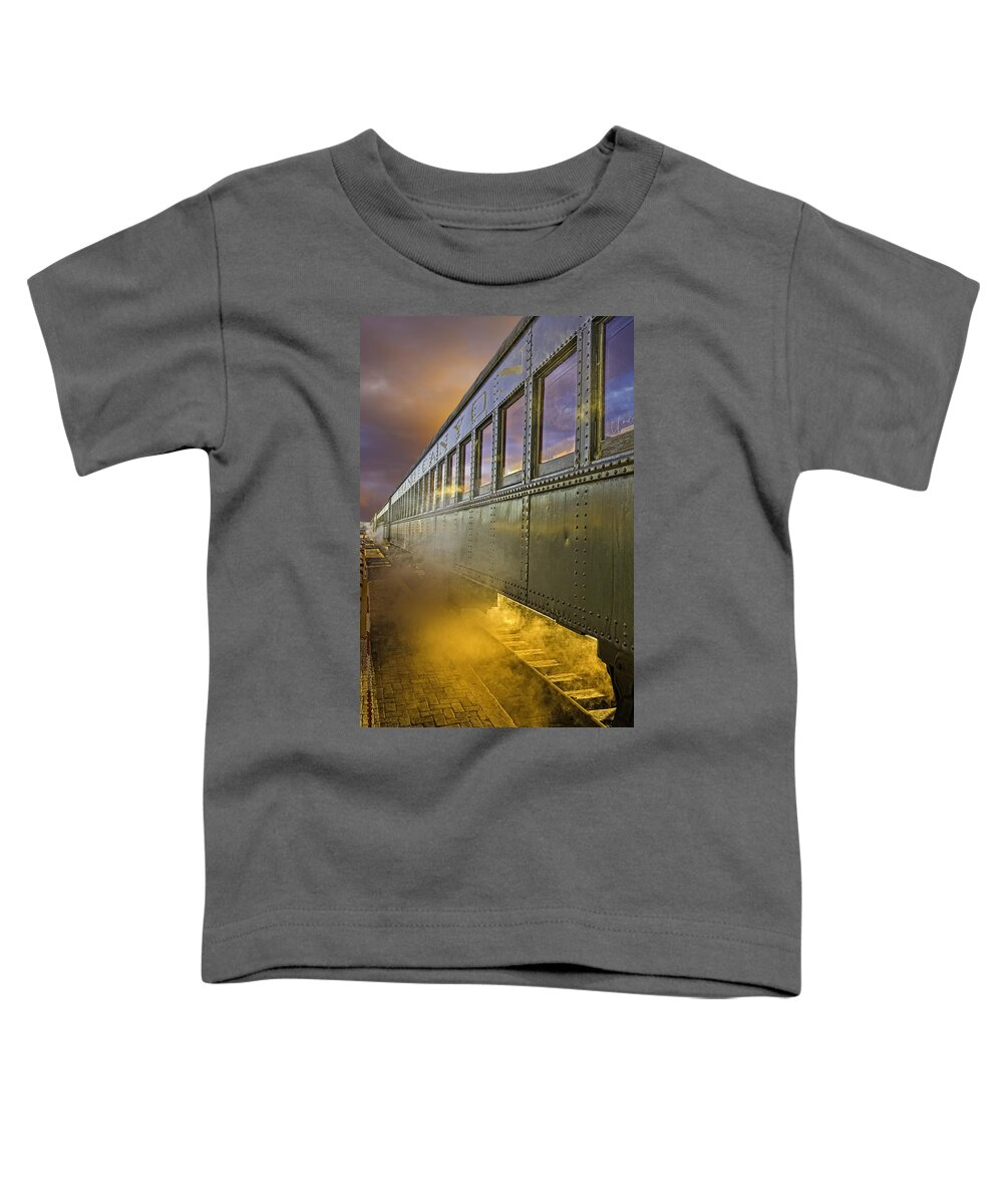Train Toddler T-Shirt featuring the photograph Grand Canyon Railway at Dawn by Fred J Lord