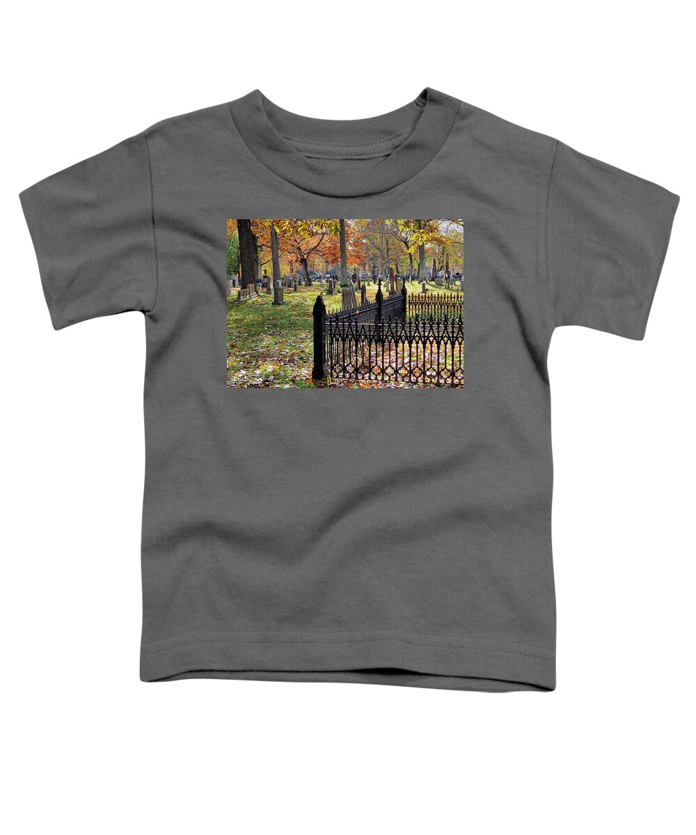 Graveyard Toddler T-Shirt featuring the photograph Gravestones by Janice Drew