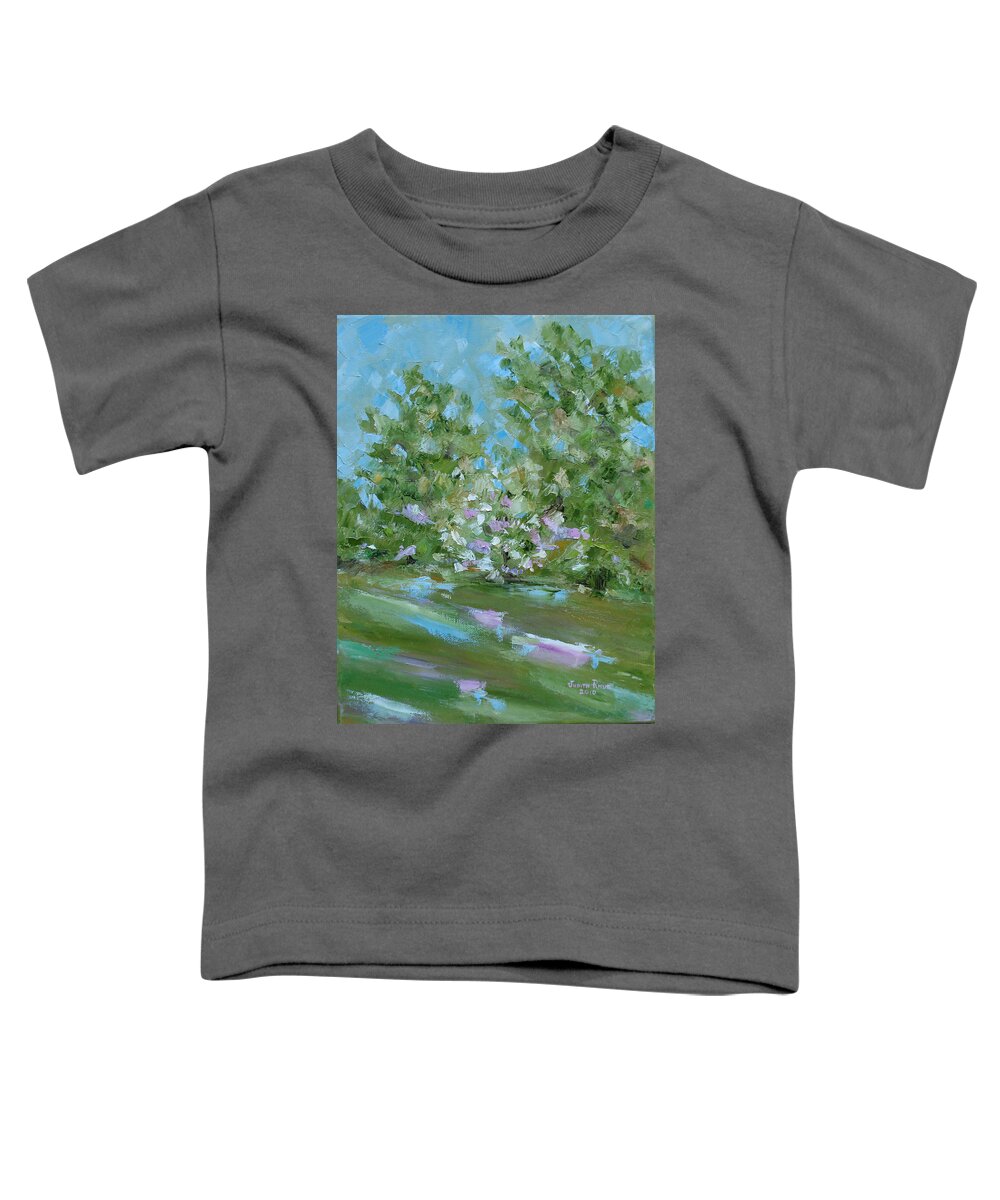 Landscape Toddler T-Shirt featuring the painting Hilltop by Judith Rhue