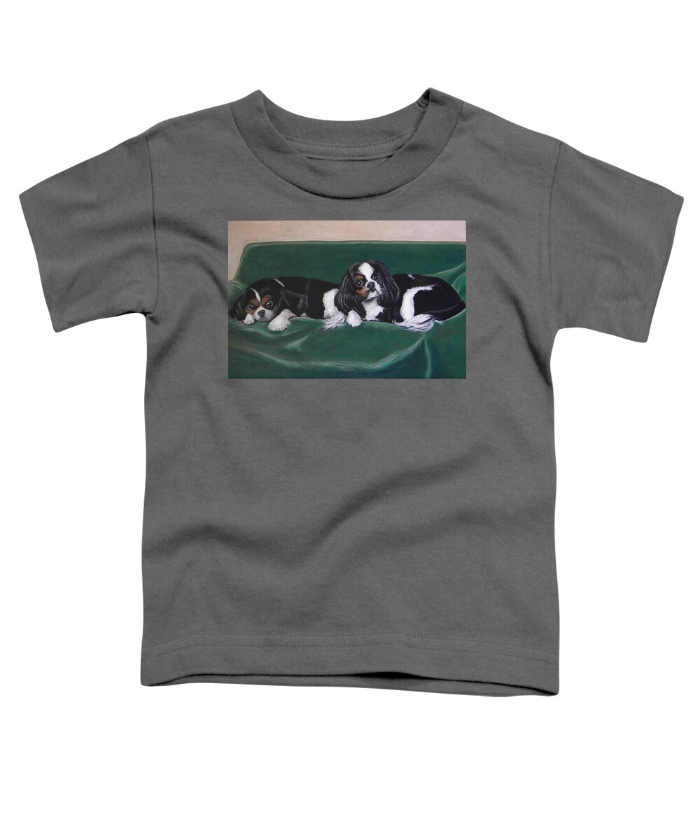 Dogs Toddler T-Shirt featuring the painting In the Lap of Luxury by Jeanette Jarmon