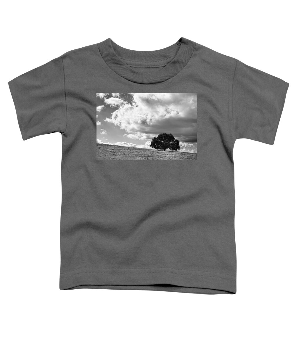 Big Sky Toddler T-Shirt featuring the photograph Just One Tree - Black and White by Peter Tellone
