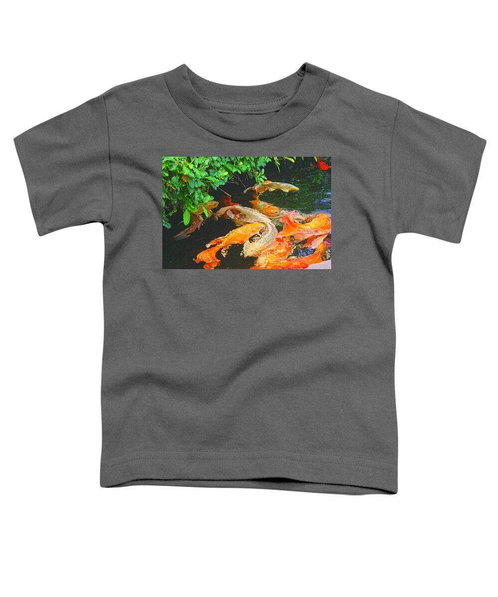 Art Photography Toddler T-Shirt featuring the photograph Koi Joy by Christiane Kingsley