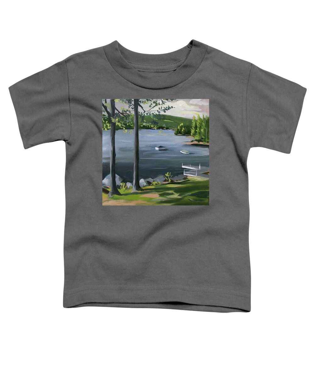 Squam Lake Toddler T-Shirt featuring the painting Little Squam in June by Nancy Griswold