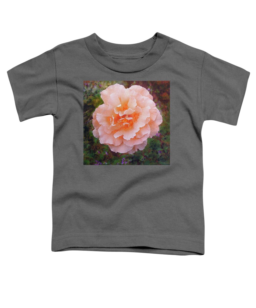  Richard Digance Toddler T-Shirt featuring the painting Pale Orange Begonia by Richard James Digance
