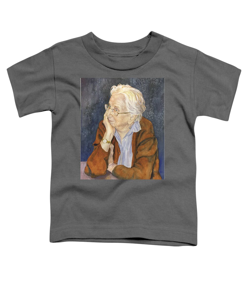 Old Woman Art Toddler T-Shirt featuring the painting Priscilla My Mother by Anne Gifford
