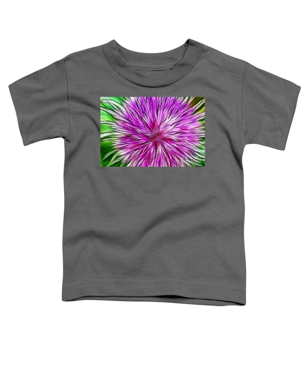 Fine Art Toddler T-Shirt featuring the photograph Purple Flower Fractal by Donna Greene