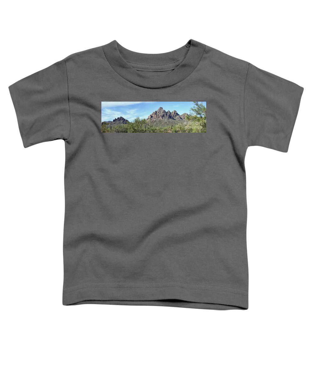 Desert Toddler T-Shirt featuring the photograph Ragged Top Mountain Panorama by Donna Greene