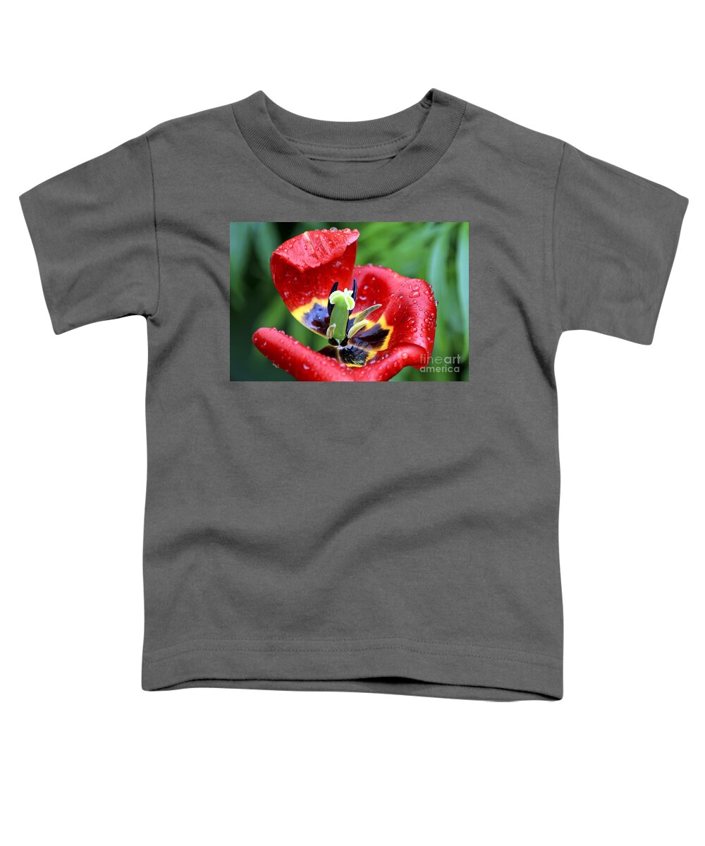 Flower Toddler T-Shirt featuring the photograph Rain Kissed by Teresa Zieba