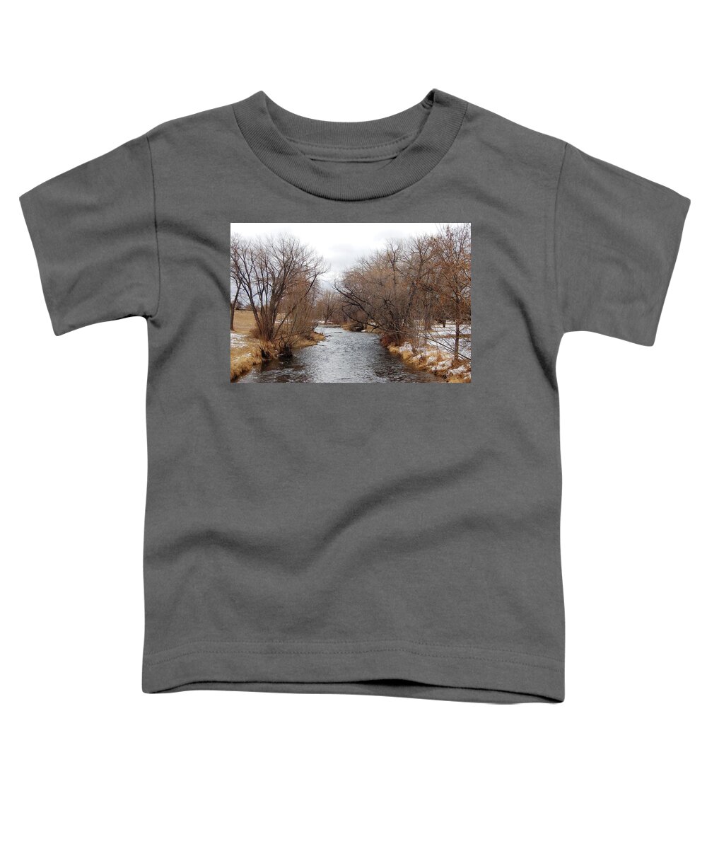 Dakota Toddler T-Shirt featuring the photograph Rapid Creek in Winter Sky by Greni Graph