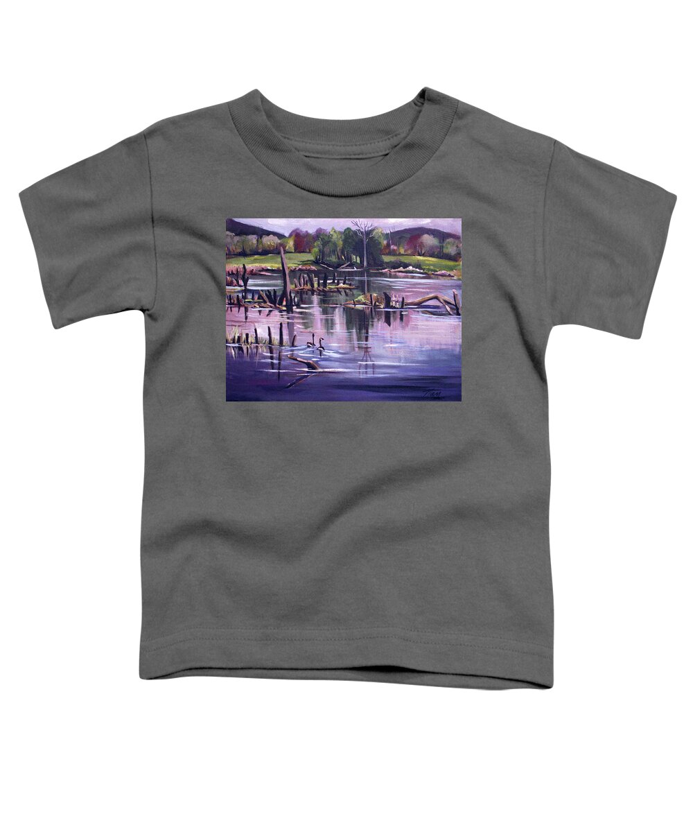 Love Toddler T-Shirt featuring the painting Return to the Swamp by Nancy Griswold
