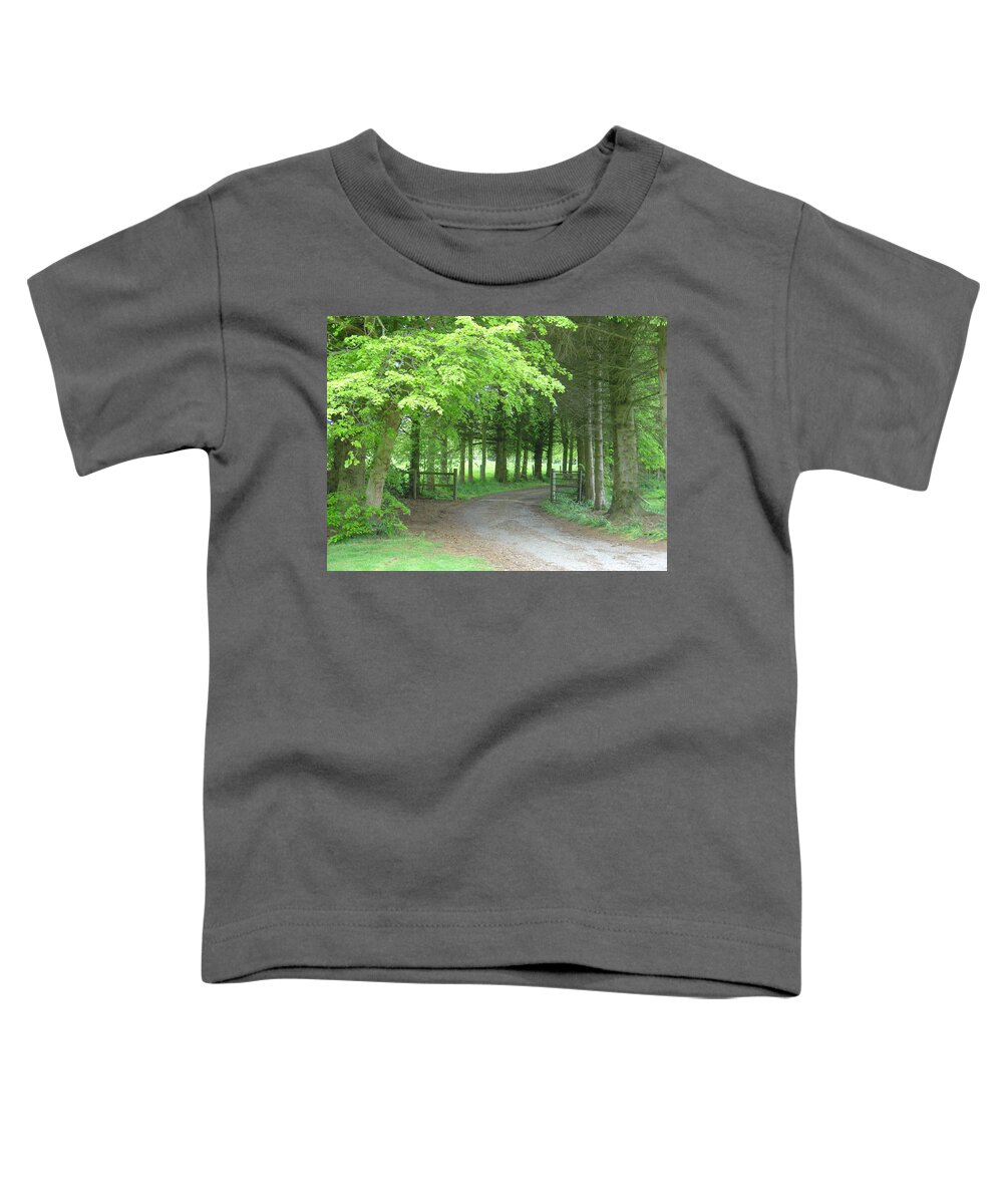 Woods Toddler T-Shirt featuring the photograph Road into the Woods by Charles and Melisa Morrison