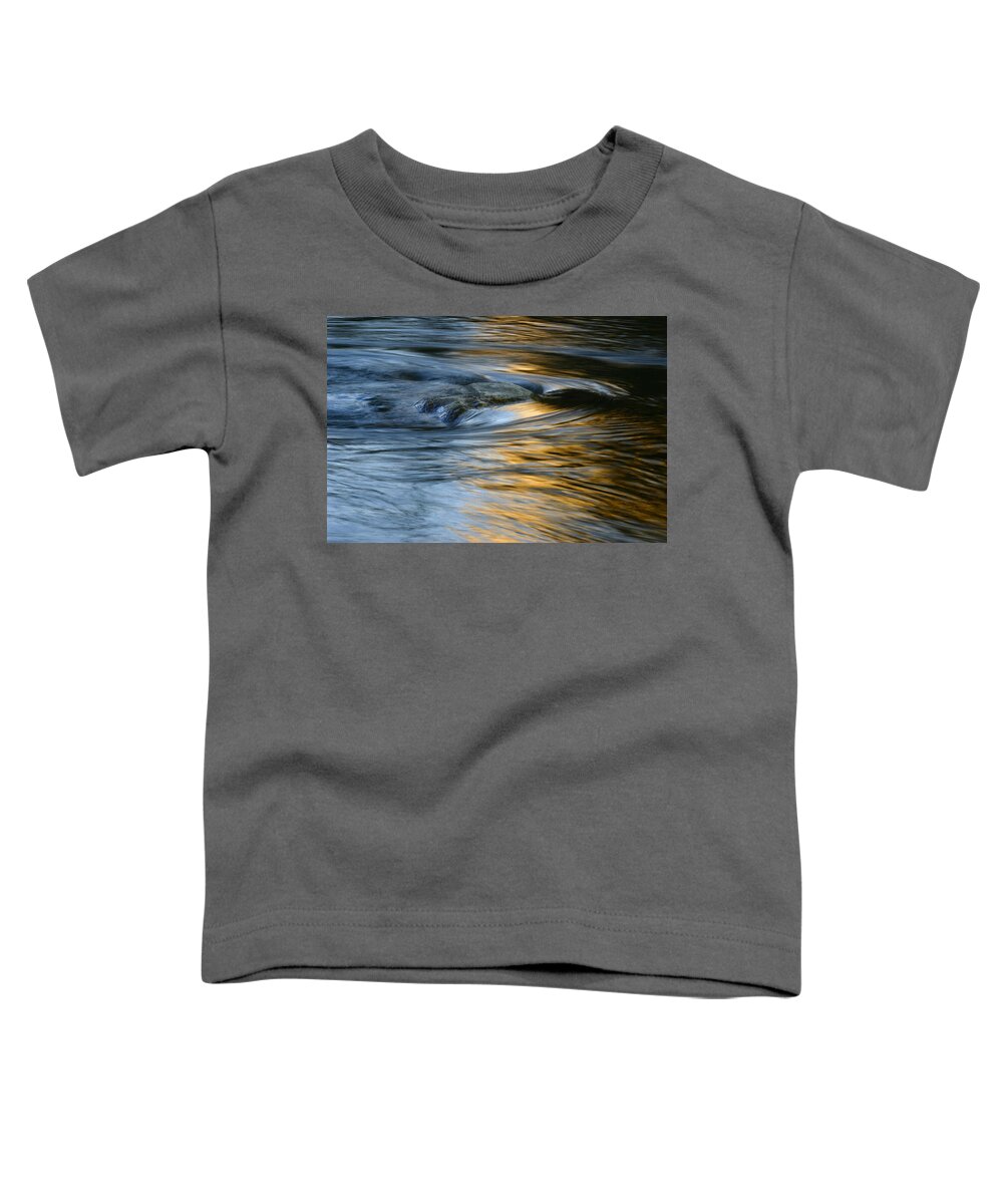 Water Toddler T-Shirt featuring the photograph Rock and Blue Gold Water by Rich Franco