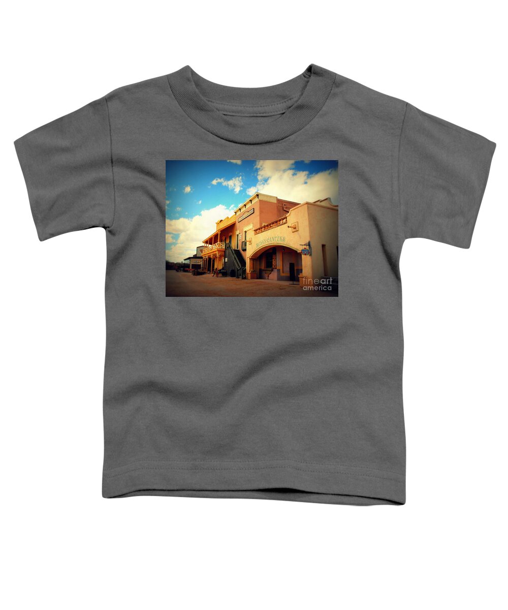 Rosas Cantina Toddler T-Shirt featuring the photograph Rosas Cantina in Old Tuscon AZ by Susanne Van Hulst