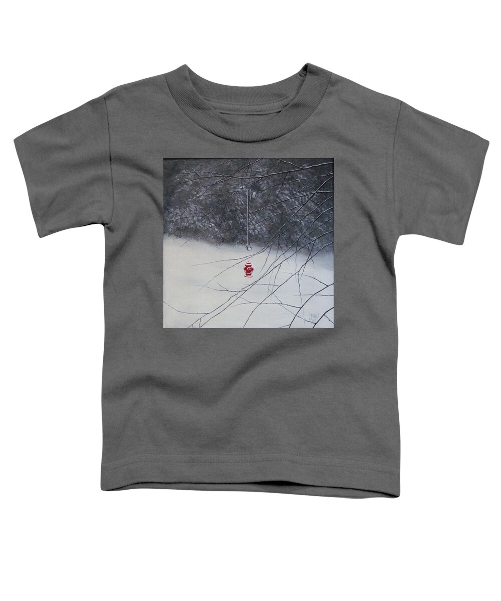 Winter Toddler T-Shirt featuring the painting Safety by Roger Calle