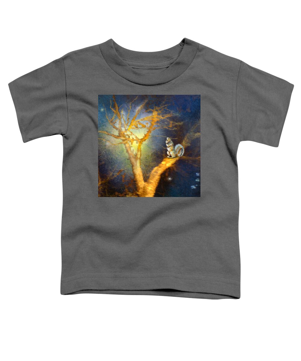 Animals Toddler T-Shirt featuring the painting Squirrel in Austin by Miki De Goodaboom