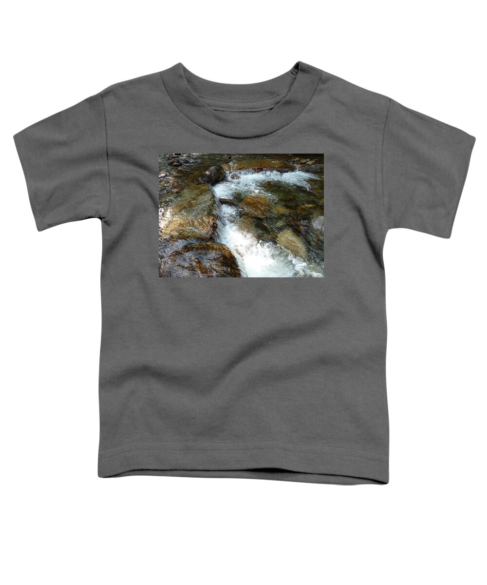 Sunlit Cascade Toddler T-Shirt featuring the photograph Sunlit Cascade by Joel Deutsch