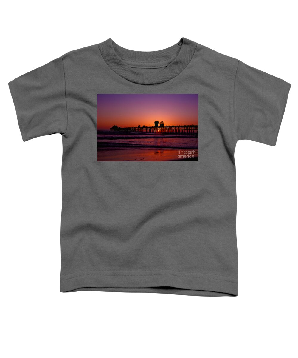 Oceanside Toddler T-Shirt featuring the photograph Sunset at Oceanside Pier by Daniel Knighton