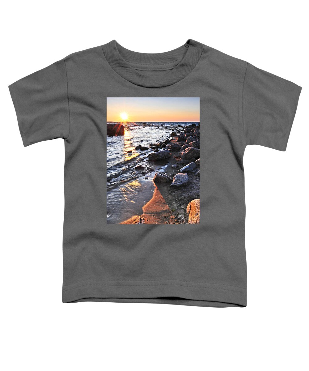 Sunset Toddler T-Shirt featuring the photograph Sunset on Georgian Bay by Elena Elisseeva