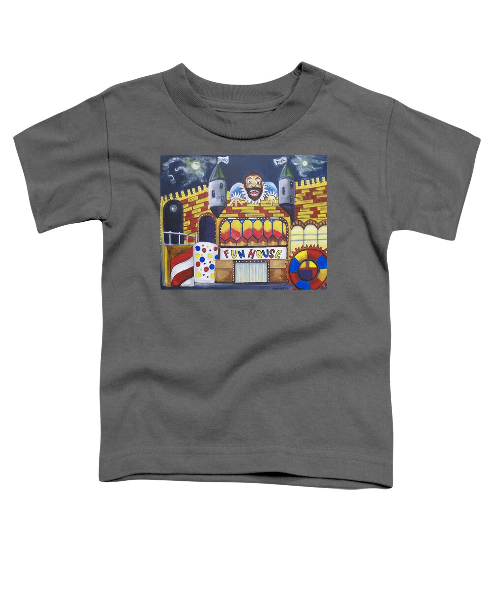 Asbury Art Toddler T-Shirt featuring the painting The Funhouse Castle by Patricia Arroyo