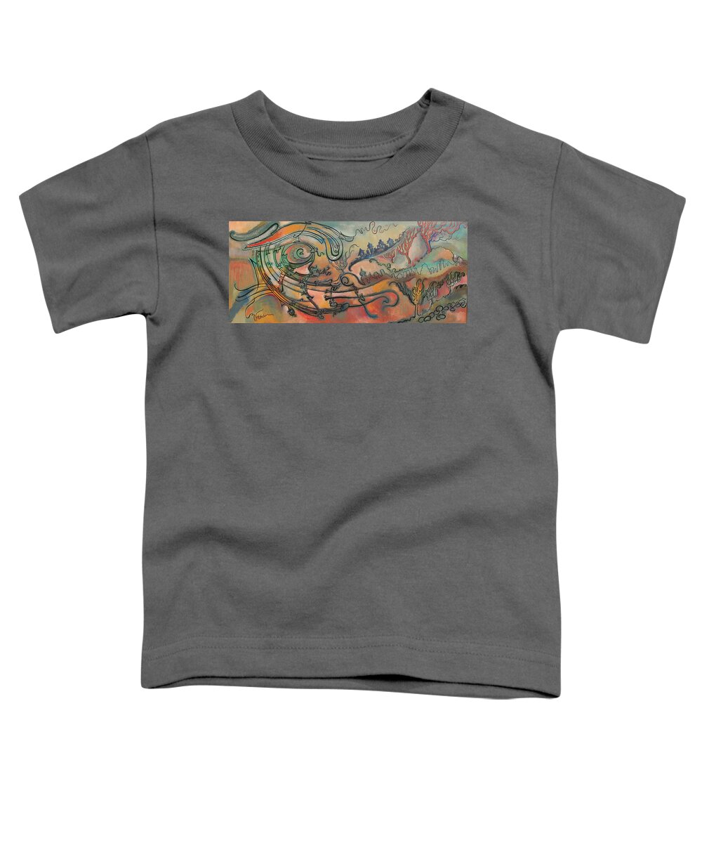 Abstraction Toddler T-Shirt featuring the painting The Swirl by Valentina Plishchina