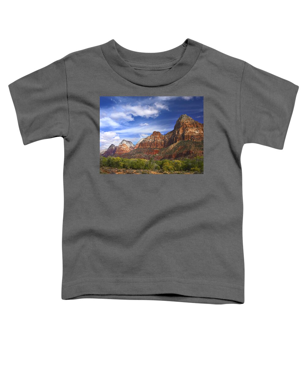 00175124 Toddler T-Shirt featuring the photograph The Watchman Outcropping Near South by Tim Fitzharris