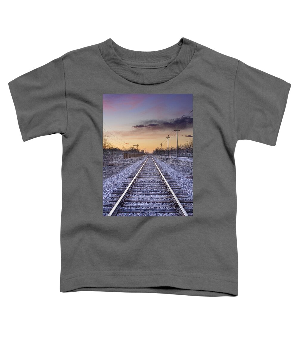 Train Toddler T-Shirt featuring the photograph Train Tracks and Color by James BO Insogna