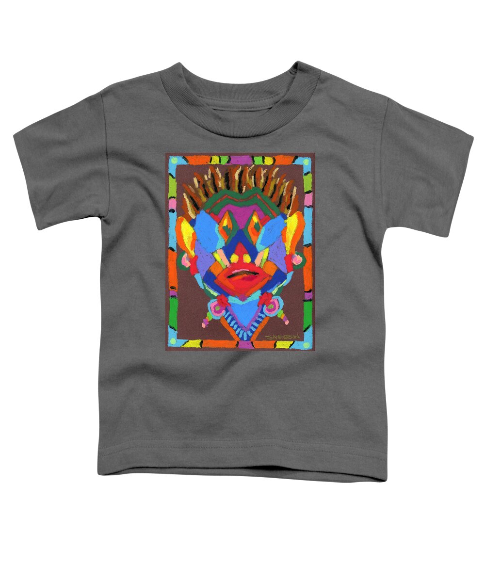 Mask Toddler T-Shirt featuring the painting Tribal Mask by Stephen Anderson