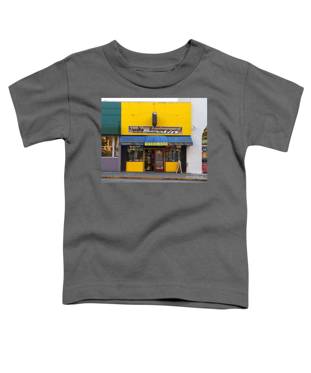Smoke Shop Toddler T-Shirt featuring the photograph Whelans Smoke Shop On Bancroft Way In Berkeley California . 7D10168 by Wingsdomain Art and Photography