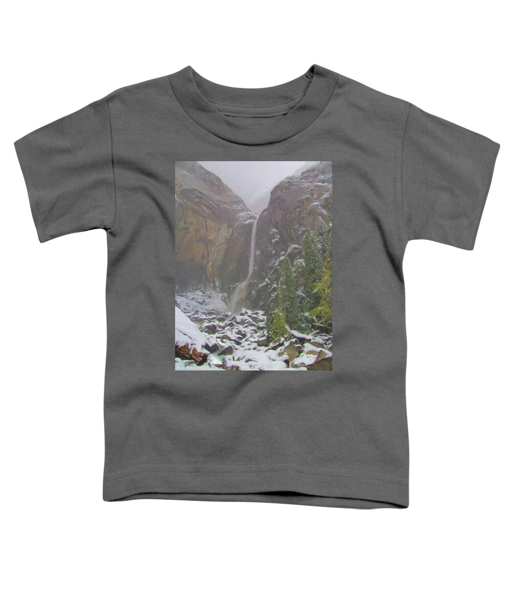 Yosemite Toddler T-Shirt featuring the photograph Winter Lower Yosemite Falls by Heidi Smith