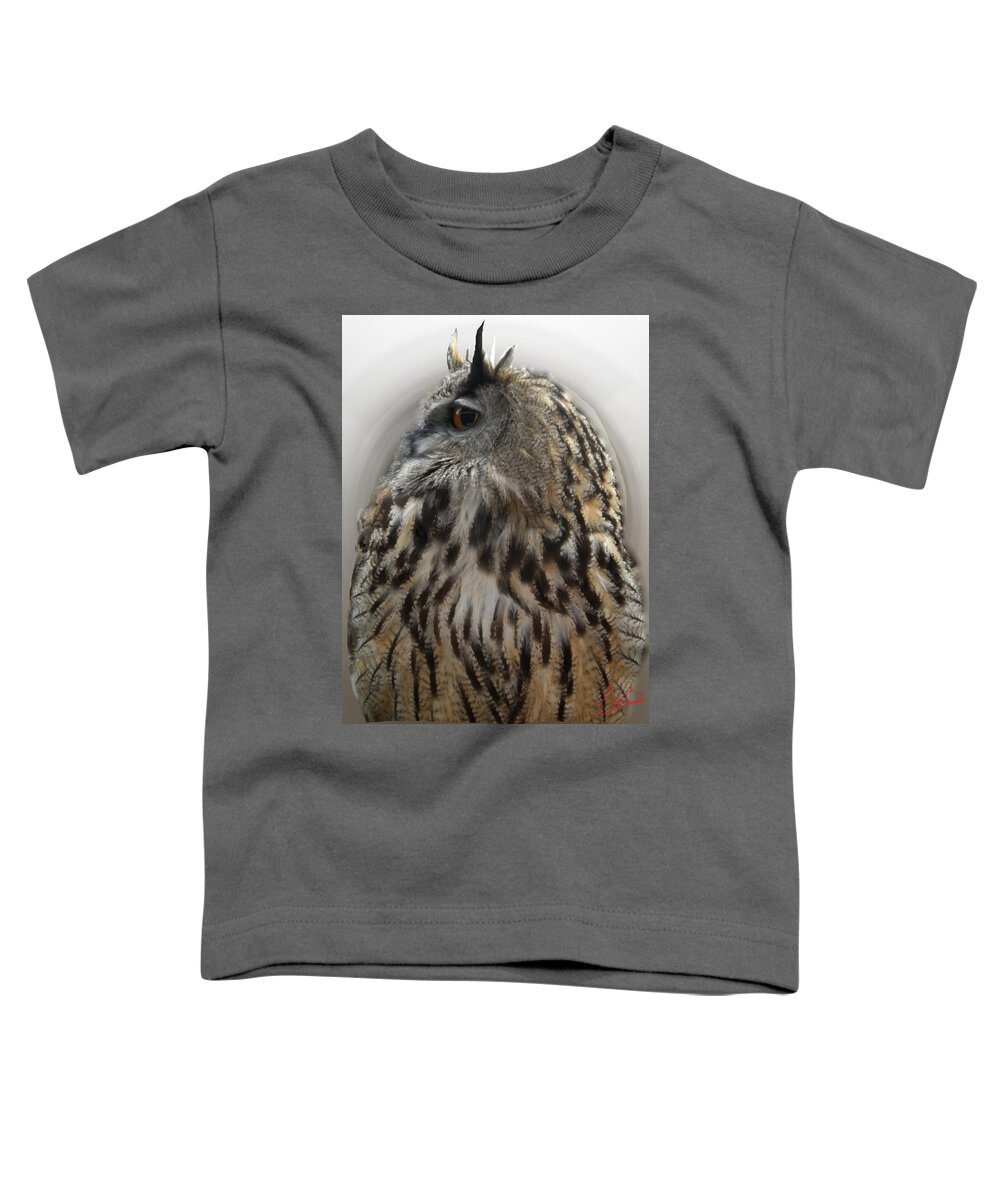 Colette Toddler T-Shirt featuring the photograph Wise Forest Owl Alicante Region Spain by Colette V Hera Guggenheim