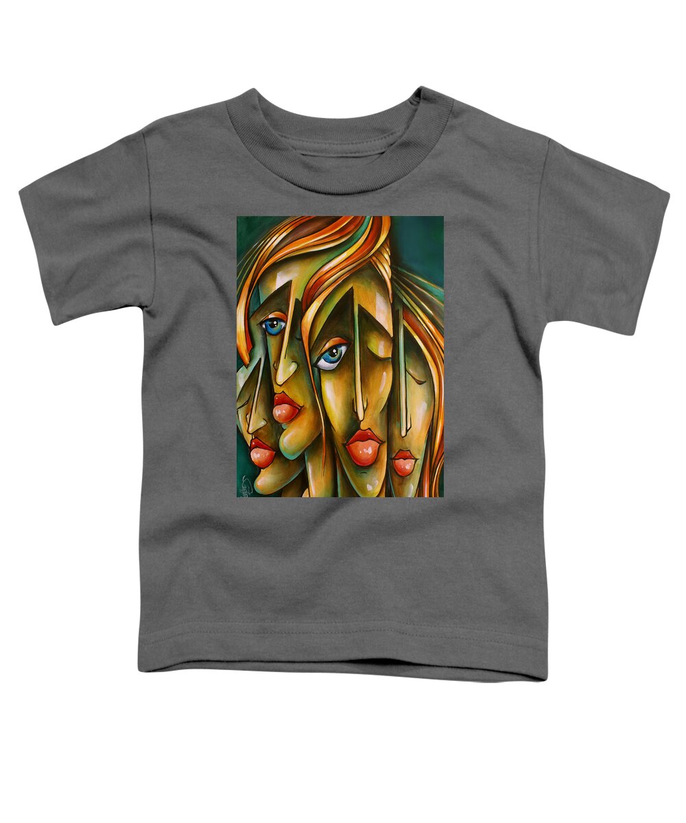 Portrait Toddler T-Shirt featuring the painting ' Pose ' by Michael Lang