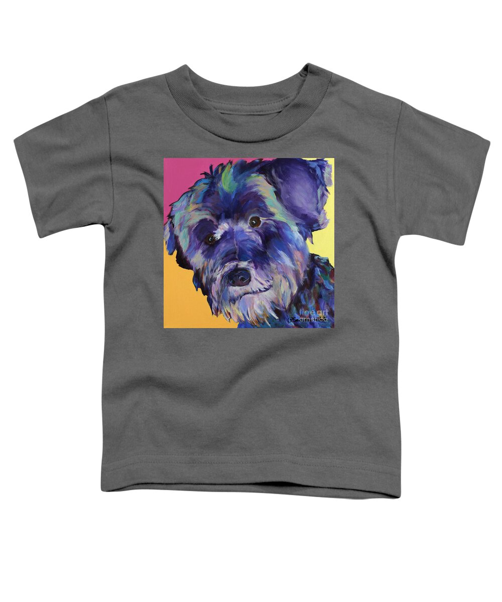 Schnauzer Acrylic Painting Toddler T-Shirt featuring the painting Beau by Pat Saunders-White