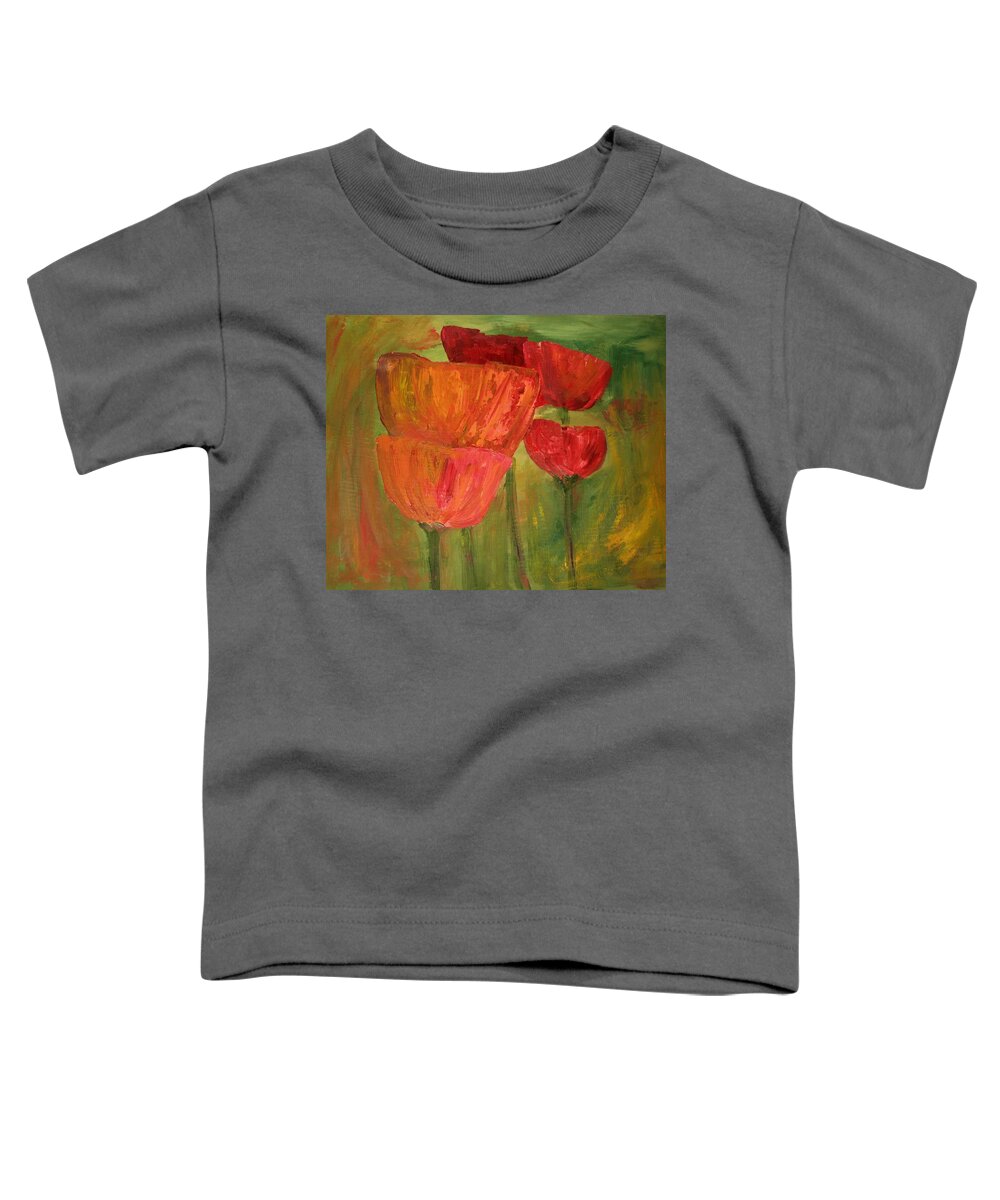 Flowers Toddler T-Shirt featuring the painting Poppies 2 by Julie Lueders 