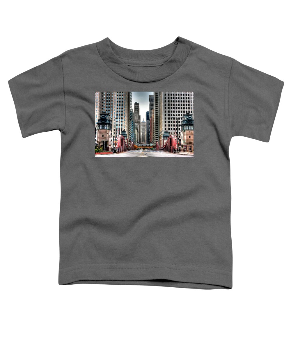 Chicago Toddler T-Shirt featuring the photograph 0295 LaSalle Street Bridge by Steve Sturgill