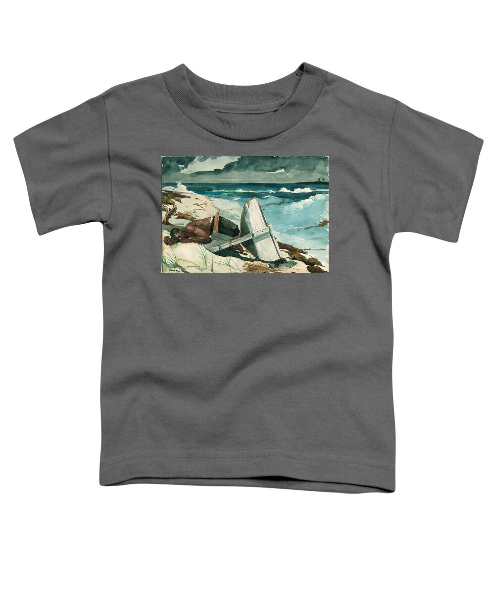 Winslow Homer Toddler T-Shirt featuring the drawing After the Hurricane, Bahamas #4 by Winslow Homer