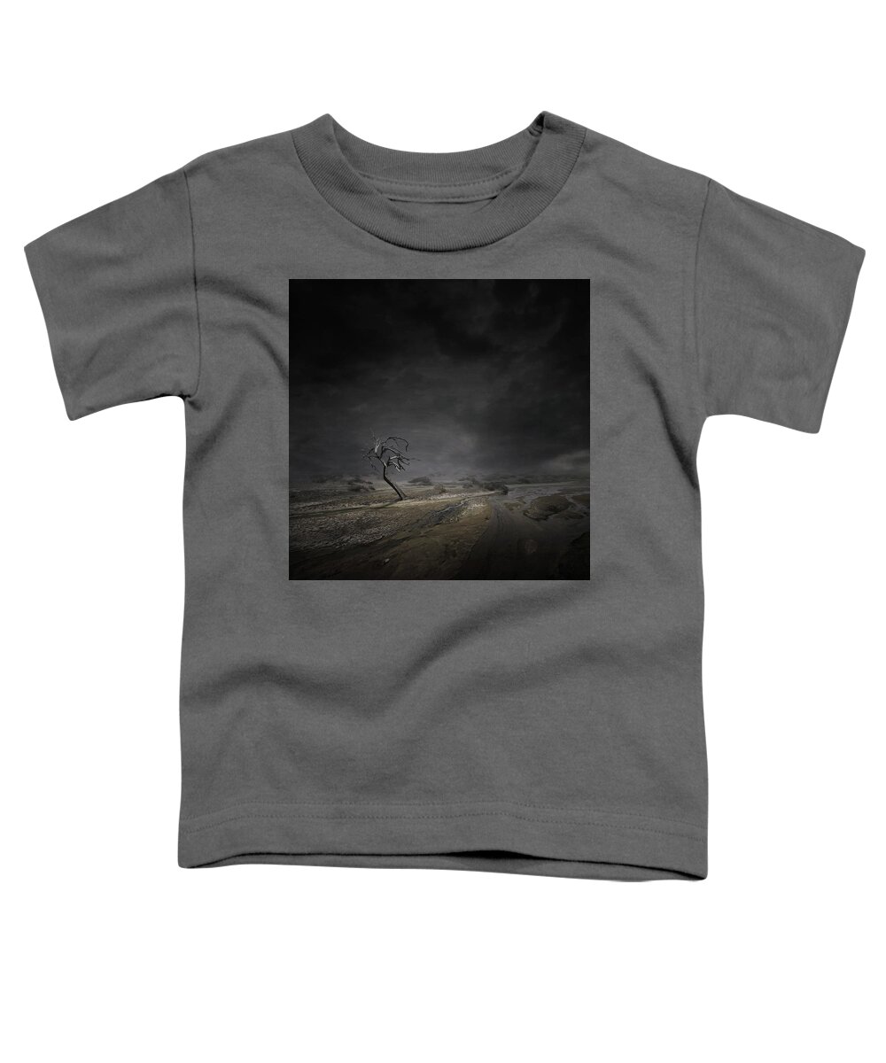 Alone Toddler T-Shirt featuring the digital art Alone #1 by Zoltan Toth