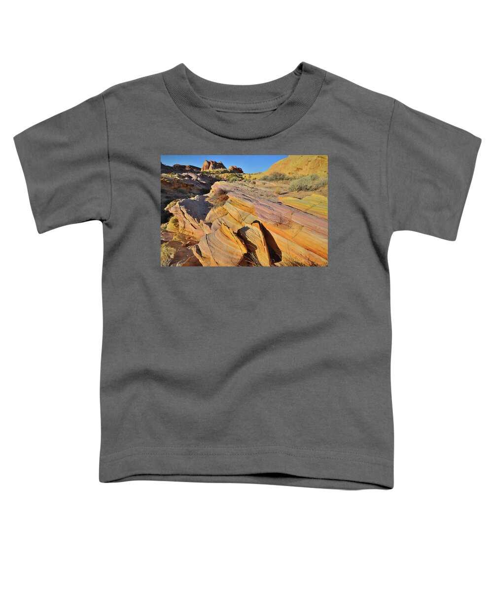 Valley Of Fire State Park Toddler T-Shirt featuring the photograph Bands of Colorful Sandstone in Valley of Fire #1 by Ray Mathis