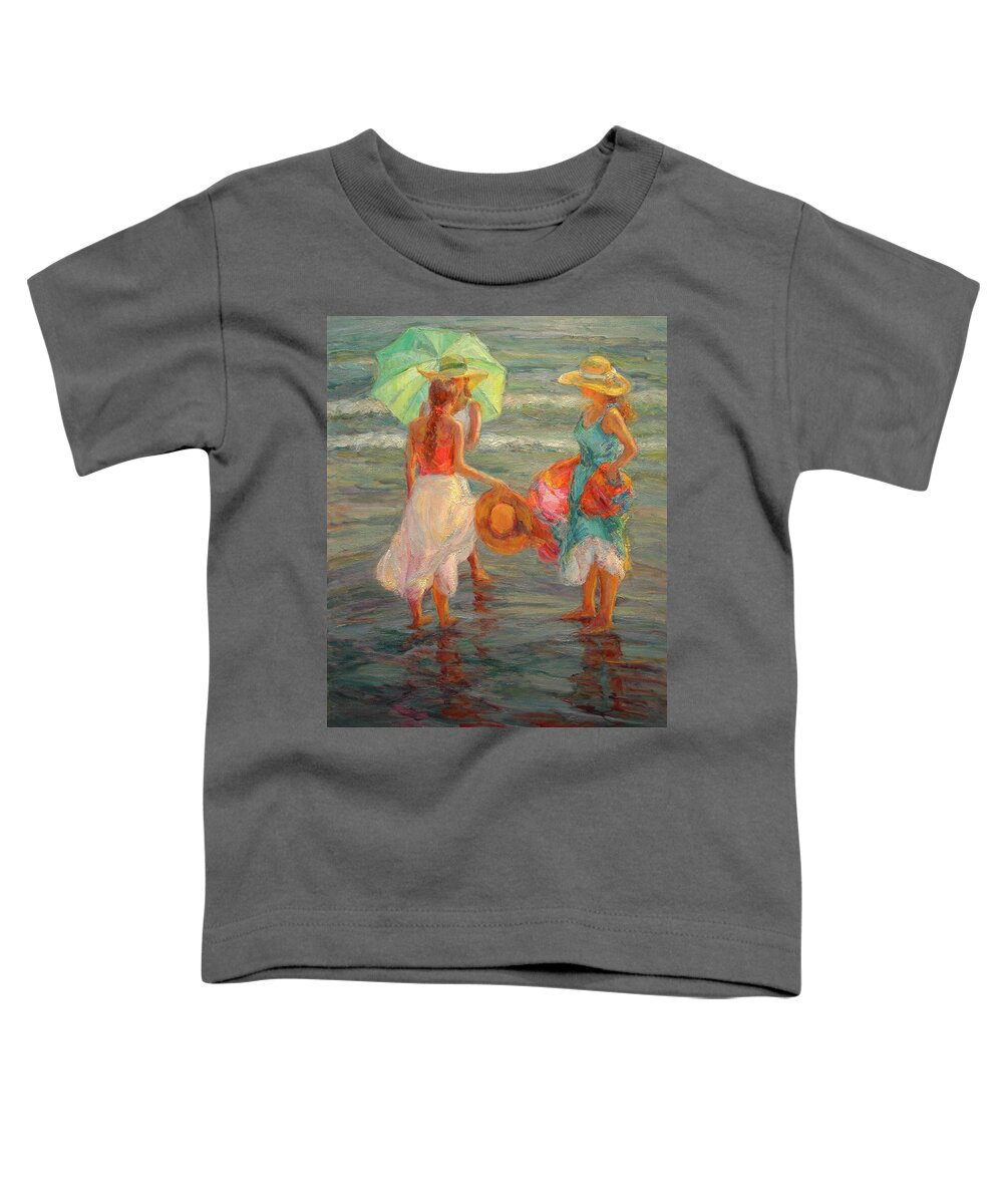#impressionistartist Toddler T-Shirt featuring the painting Best Friends #1 by Diane Leonard