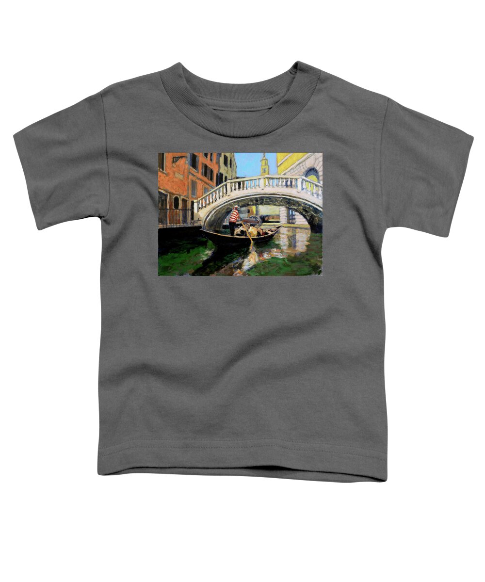 Venice Canal Toddler T-Shirt featuring the painting Buon Pomeriggio #1 by David Zimmerman