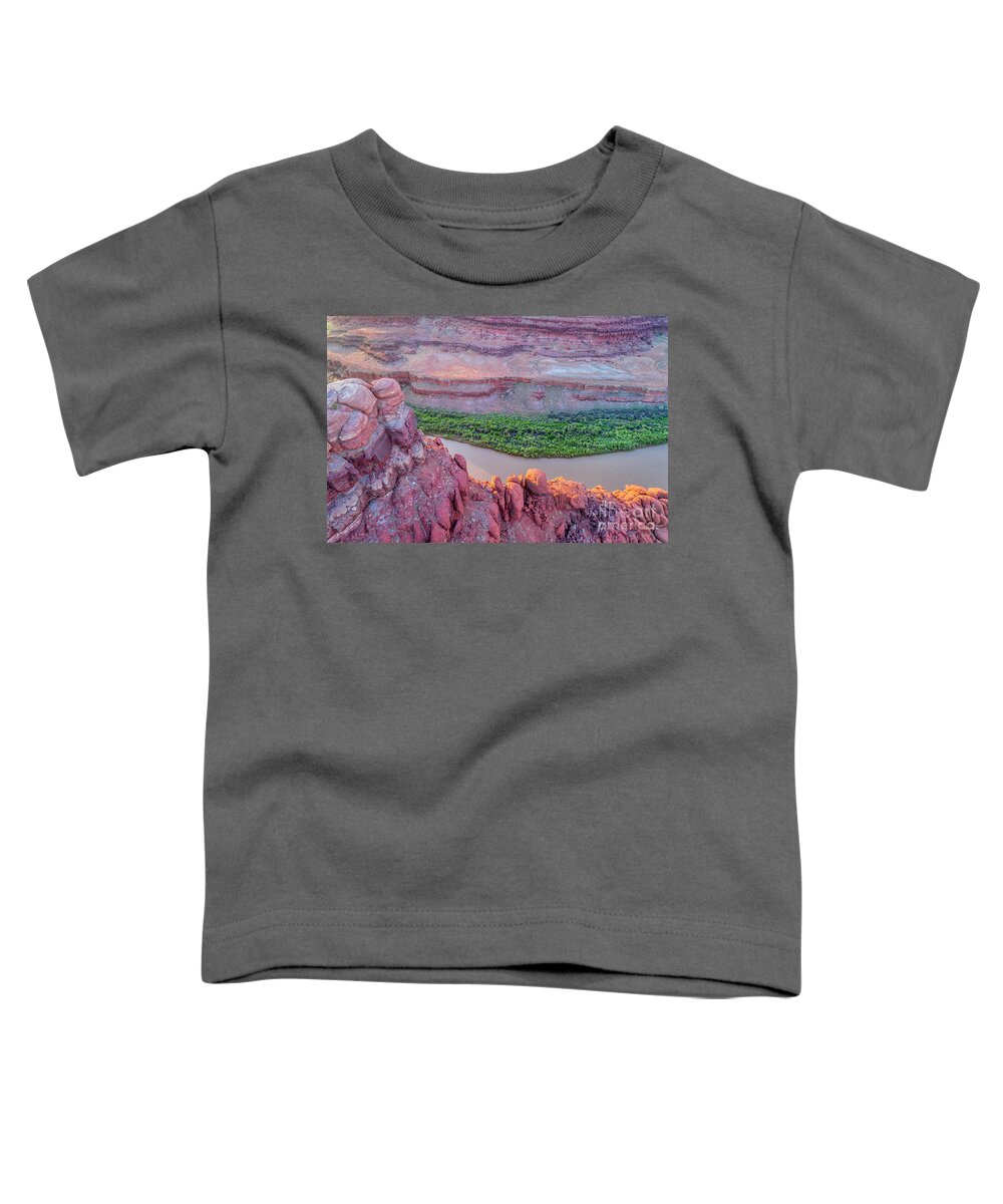 Colorado River Toddler T-Shirt featuring the photograph Canyon of Colorado River - sunrise aerial view #2 by Marek Uliasz