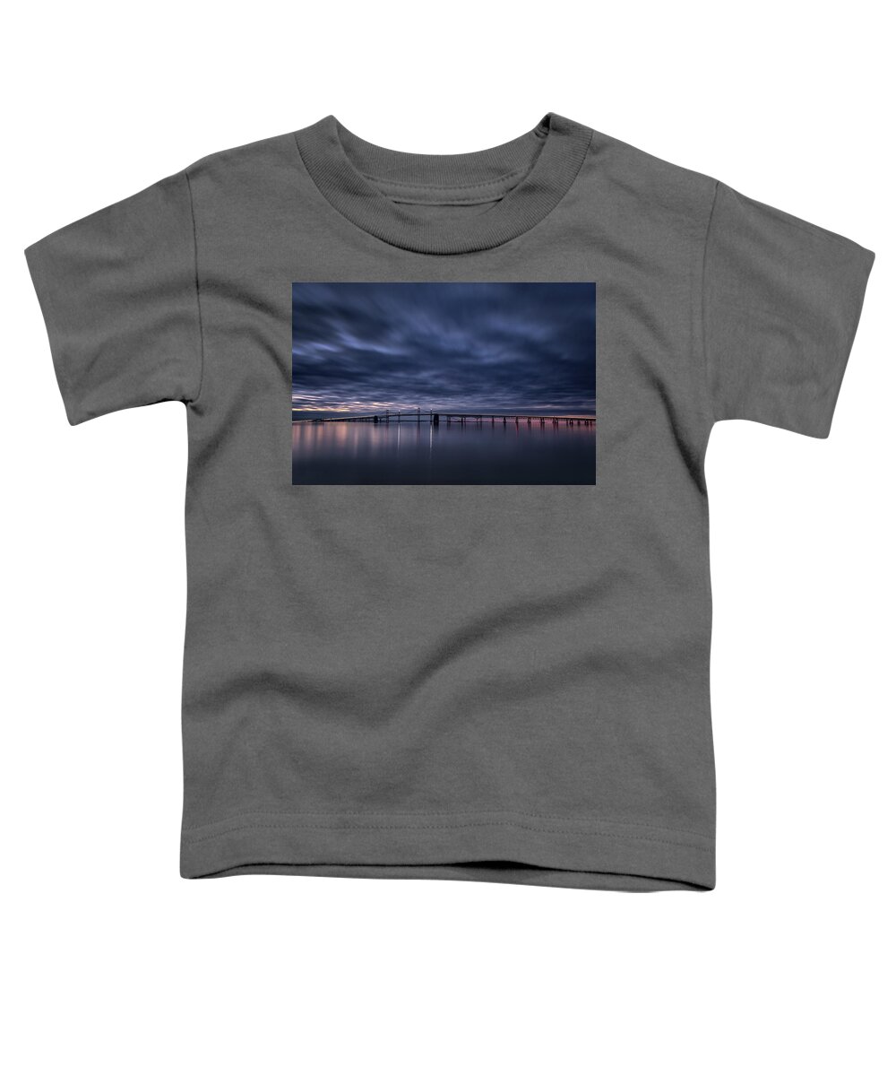 Chesapeake Bay Bridge Toddler T-Shirt featuring the photograph Chesapeake Morning #1 by Robert Fawcett