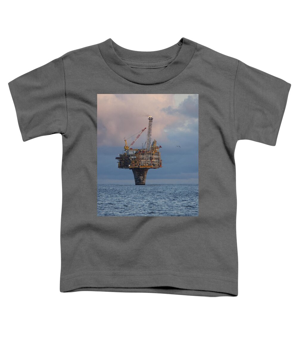Draugen Toddler T-Shirt featuring the photograph Draugen Platform by Charles and Melisa Morrison