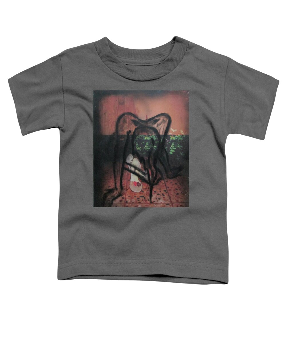 Introspective Women Toddler T-Shirt featuring the mixed media Femenina #2 by Carlos Paredes Grogan