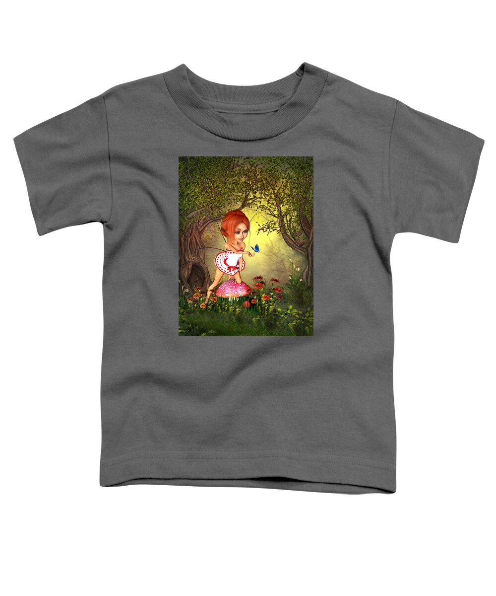 Forest Love Fairy Toddler T-Shirt featuring the digital art Forest Love Fairy #1 by John Junek