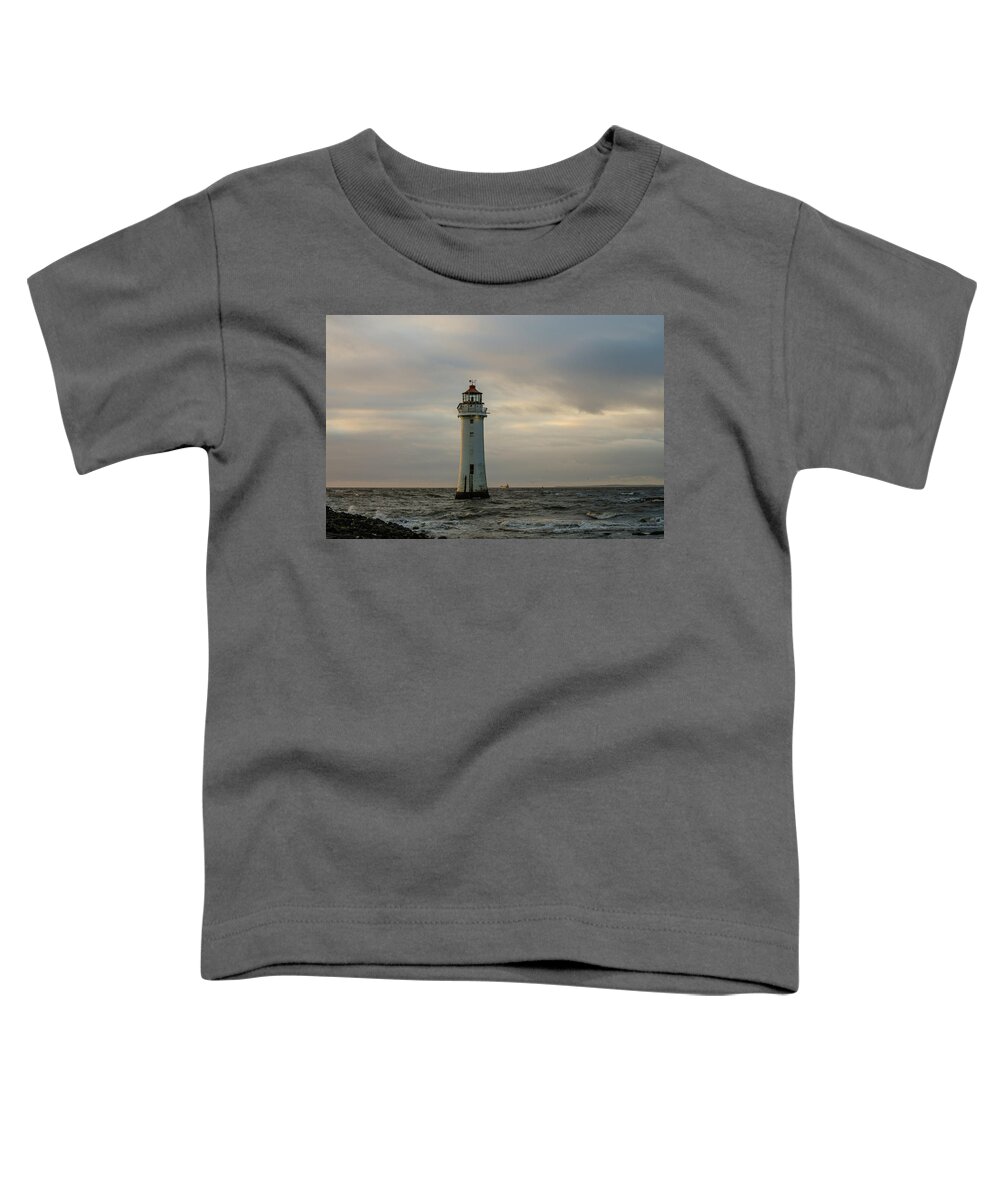 Beach Toddler T-Shirt featuring the photograph Fort Perch Lighthouse Sunset #1 by Spikey Mouse Photography