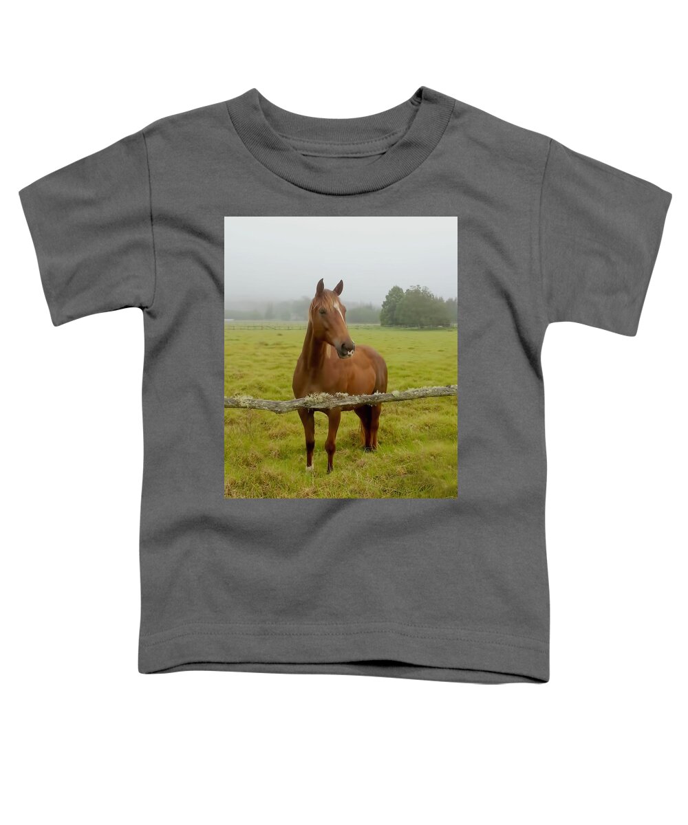 Horse Toddler T-Shirt featuring the photograph Hello There by Pamela Walton