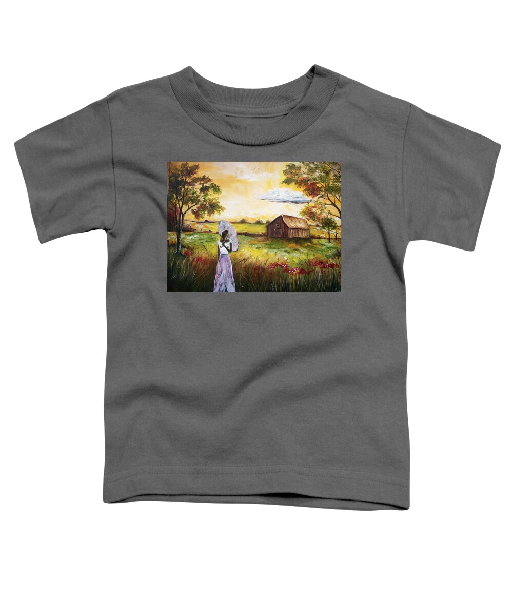 African American Art Toddler T-Shirt featuring the painting My Old Home by Emery Franklin