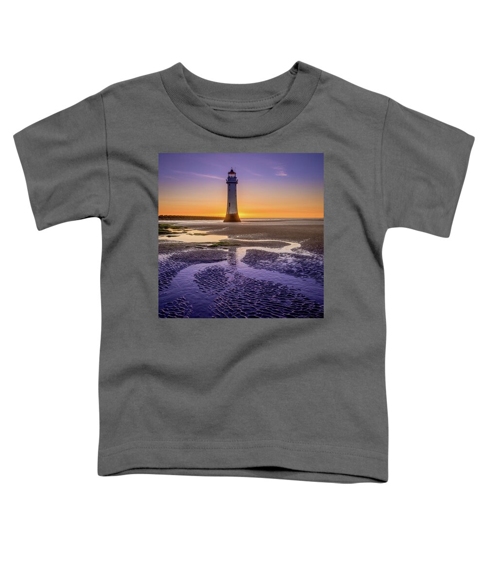 England Toddler T-Shirt featuring the photograph New Brighton Lighthouse #1 by Peter OReilly